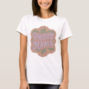 Eye-Catching Purple PROUD MAMA Custom Design T-Shirt