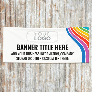 Eye-catching Rainbow Wave Custom Business Logo Banner