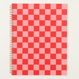 Eye-Catching Red and Pink Chequerboard Planner