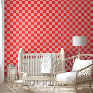 Eye-Catching Red and Pink Chequerboard Wallpaper