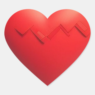 Eye-catching red heart stickers