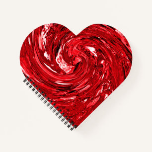 Eye-Catching Red Swirl Design Notebook