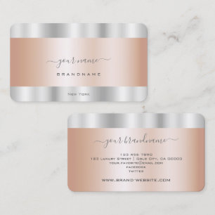 Eye Catching Rose Gold and Silver Colours Modern Business Card