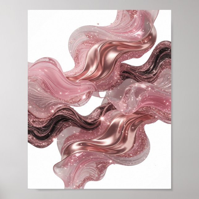 Eye-Catching Silver ABSTRACT ART Art Print v2 (Front)