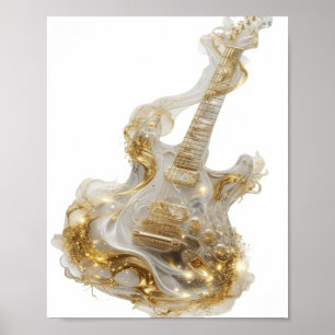 Eye-Catching Silver ABSTRACT ART Modern Design Poster