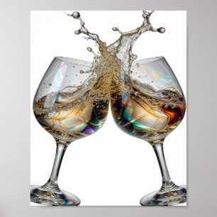 Eye-Catching Silver CHEERS Text Design Poster