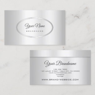 Eye Catching Silver Effect Template Professional Business Card