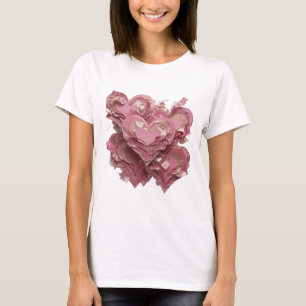 Eye-Catching Silver HEARTS OF LOVE Bold Design T-Shirt