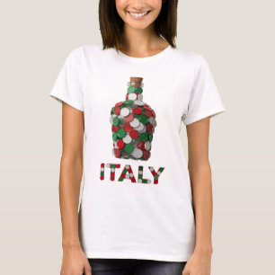 Eye-Catching Silver ITALY Graphic Design T-Shirt