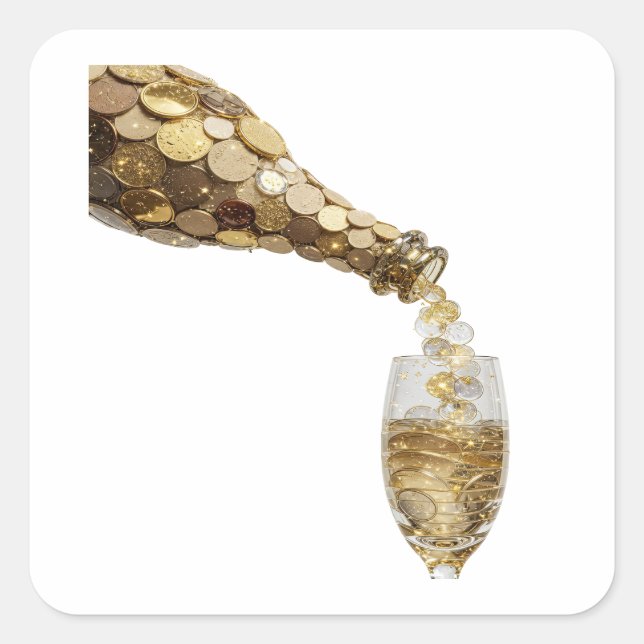 Eye-Catching Silver MONEY BOTTLE Sticker Design (Front)