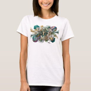 Eye-Catching Teal DRINK WITH ME Custom Tee