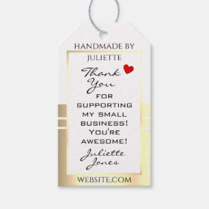 Eye Catching White and Gold Packaging Thank You Gift Tags