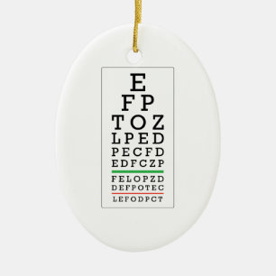Eye Chart Ceramic Tree Decoration