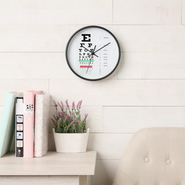 Eye Chart Clock | Zazzle
