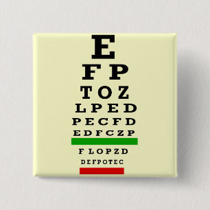 EYE CHART Gifts 15 Cm Square Badge