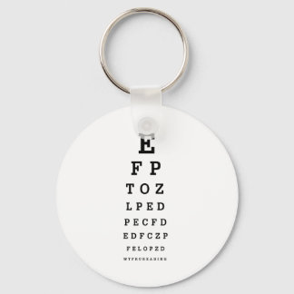 EYE CHART - Humour WTF RU READING Key Ring