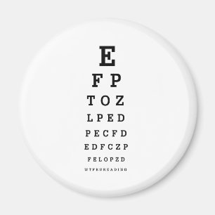 EYE CHART - Humour WTF RU READING Magnet