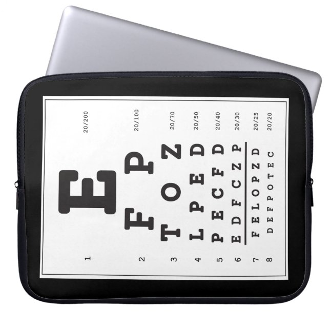 Eye Chart Lap Top Sleeve (Front)