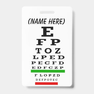 Eye Chart   Magnet ID Badge