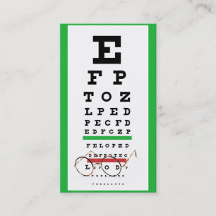 eye chart optometrist business card