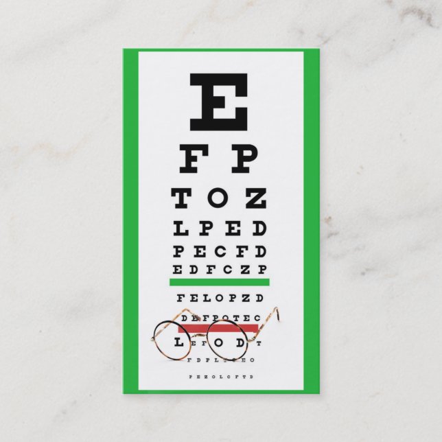 eye chart optometrist business card (Front)