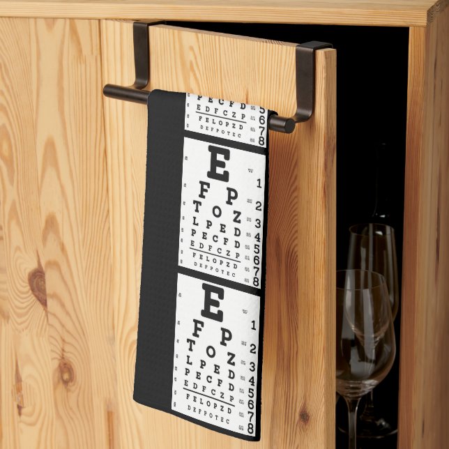 Eye Chart Optometrist Tea Towel (Thirds Fold)