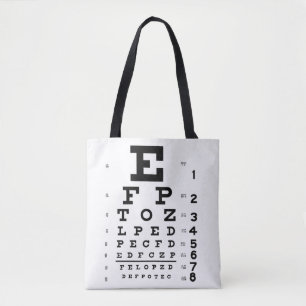 Eye Chart Optometrist Tote Bag