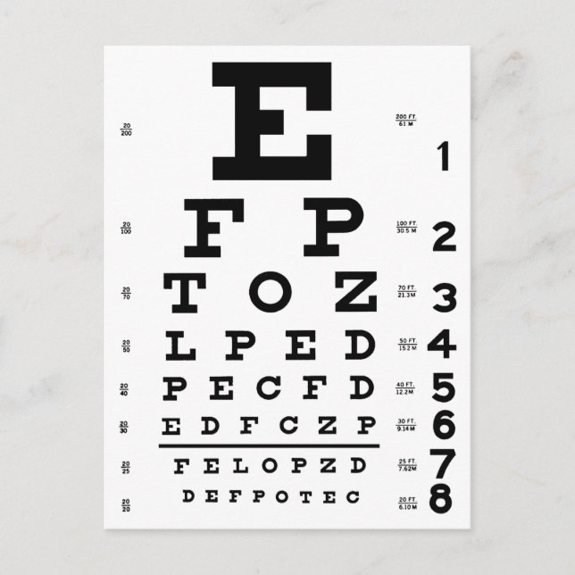 Eye Chart Postcard (Front)
