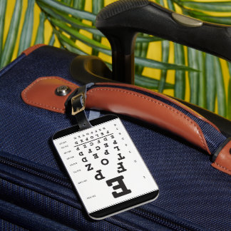 Eye Chart Snellen Chart Luggage Tag