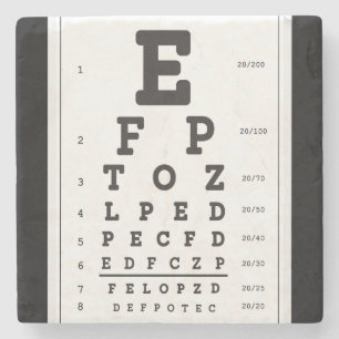 Eye Chart Snelling Chart Marble Stone Coaster
