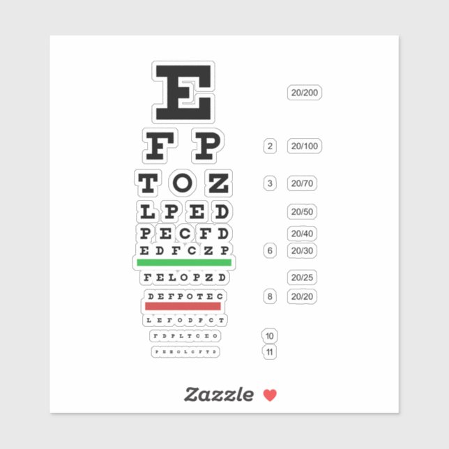 Eye Chart-Themed Optometry Design Spiral (Sheet)