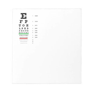 Eye Chart Vision Test-Themed Notepad