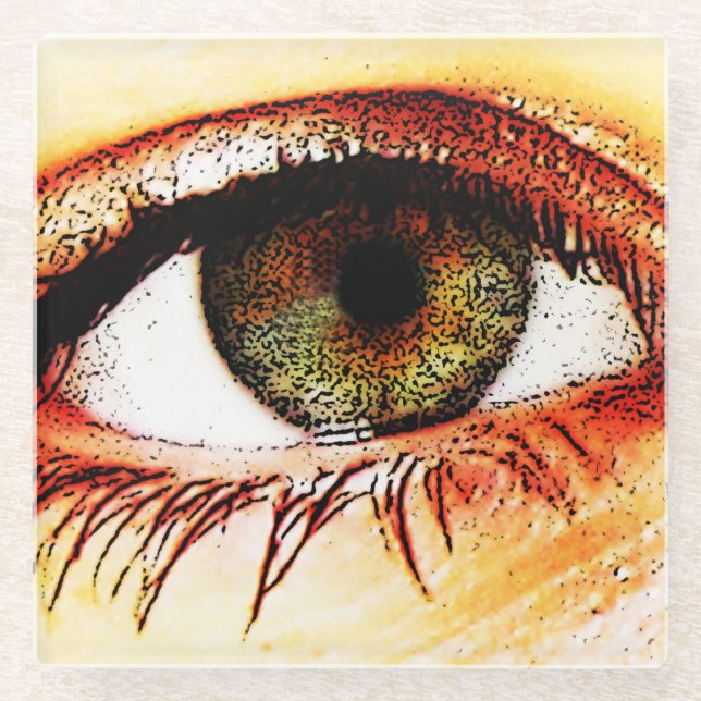 Eye coastercnm glass coaster (Front)