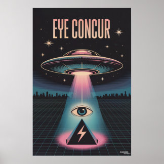 EYE CONCUR ALIEN PYRAMID POWER POSTER