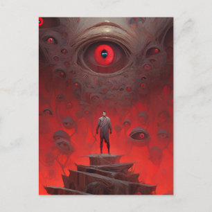 Eye Creatures Surreal Horror Art Postcard