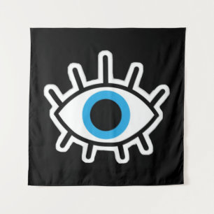 Eye Design Black Backdrop Tapestry