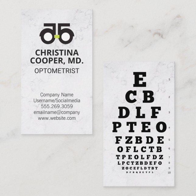 Eye Doctor | Eye Exam | Optometrist Business Card (Front/Back)