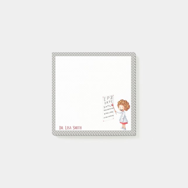 Eye doctor, nurse personalized post it notes (Front)