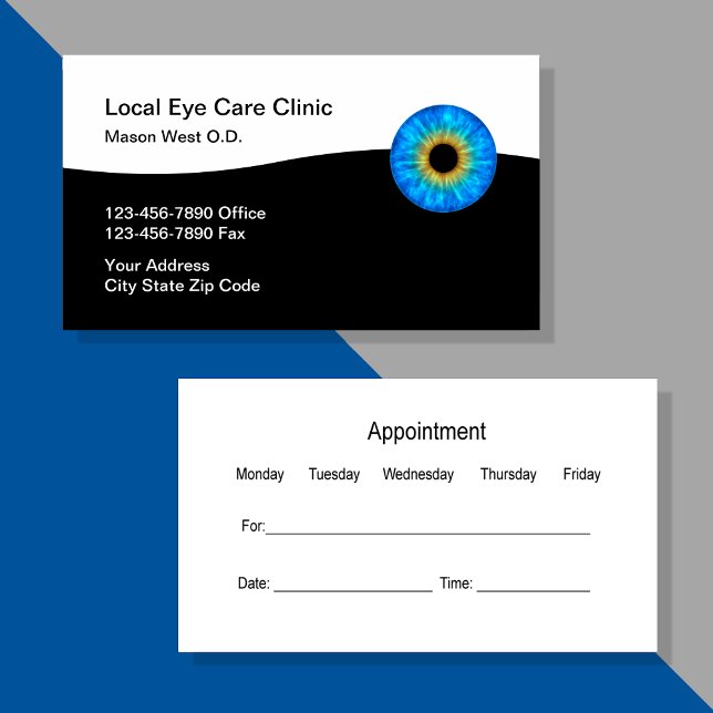 Eye Doctor Ophthalmologist Appointment Business Card (Creator Uploaded)