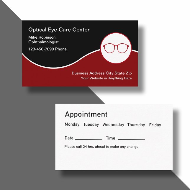 Eye Doctor Ophthalmologist Appointment Cards (Creator Uploaded)