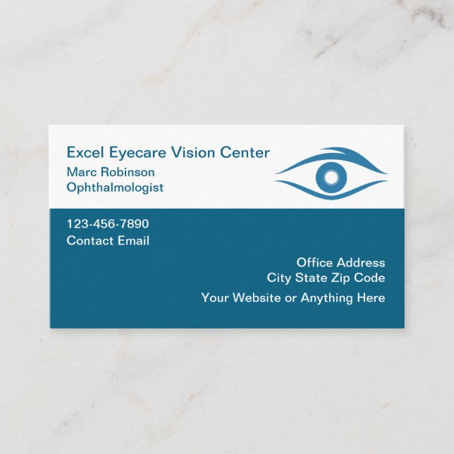 Eye Doctor Ophthalmologist Vision Business Card (Front)