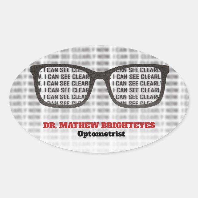 Eye Doctor Optometrist Oval Sticker (Front)