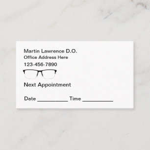 Eye Doctor Patient Appointment Reminder  Business Card