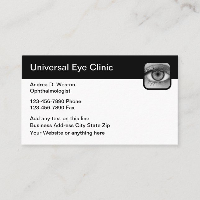 Eye Doctor Vision Care Business Cards (Front)