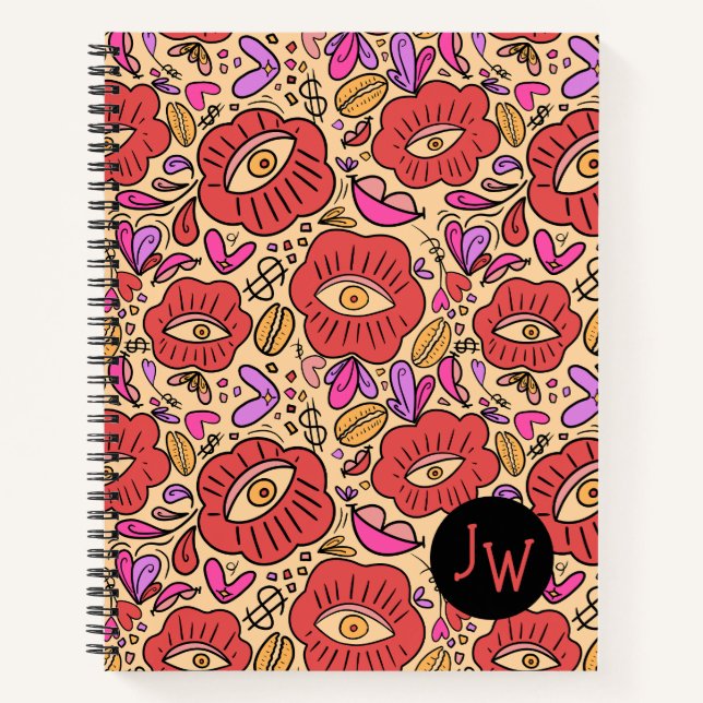 Eye Doodle Manifest Spiral Notebook (Front)