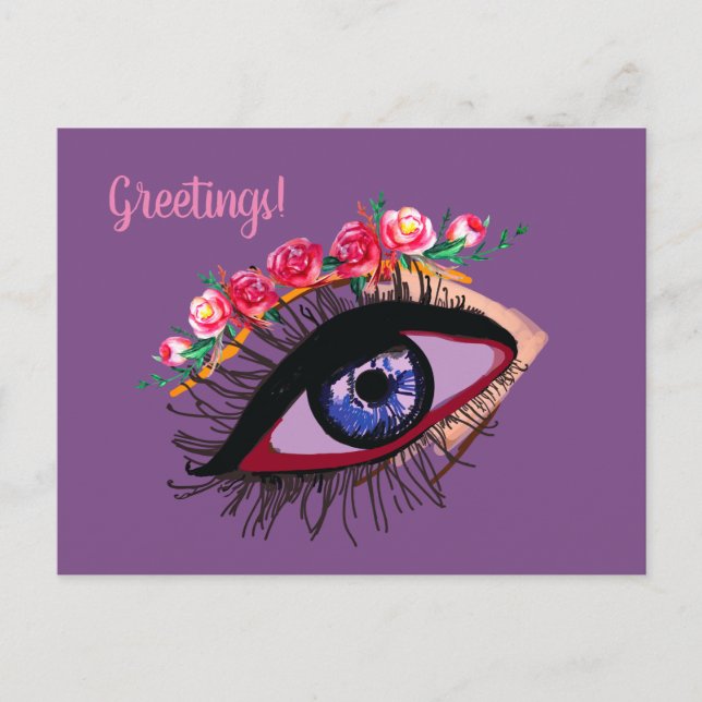 Eye Drawing Text Greeting card (Front)