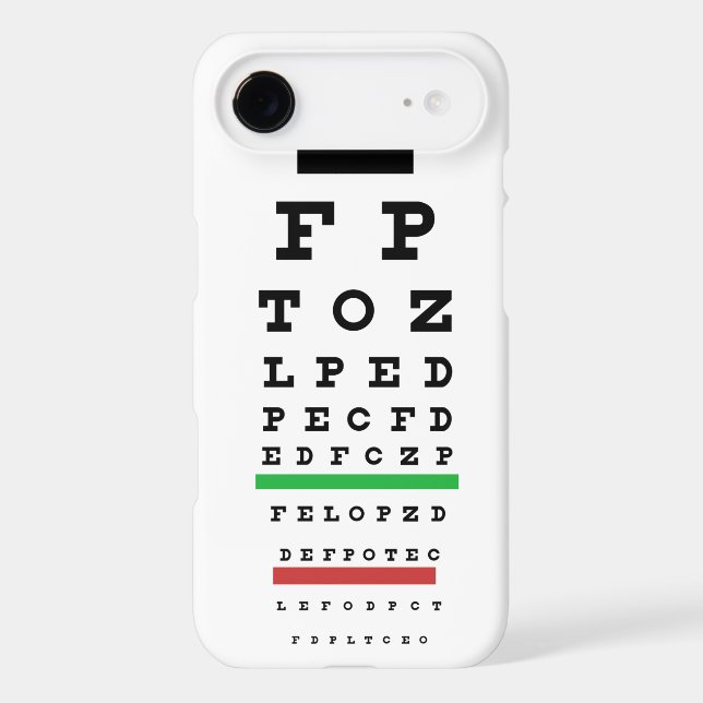 Eye Exam Chart Case Cover (Back)