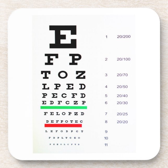Eye Exam Chart Coaster (Front)