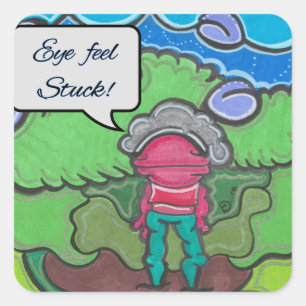 Eye feel Stuck Square Sticker