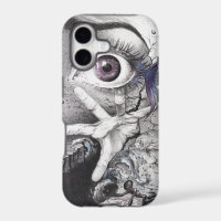 Eye fish and hand Surreal pencil drawing art